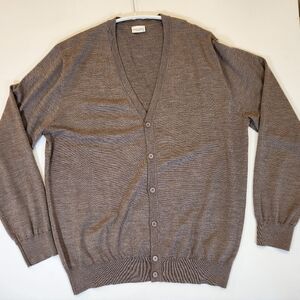 NWOT John Henric Sweden 100% Merino Wool v-neck cardigan sweater XXL
